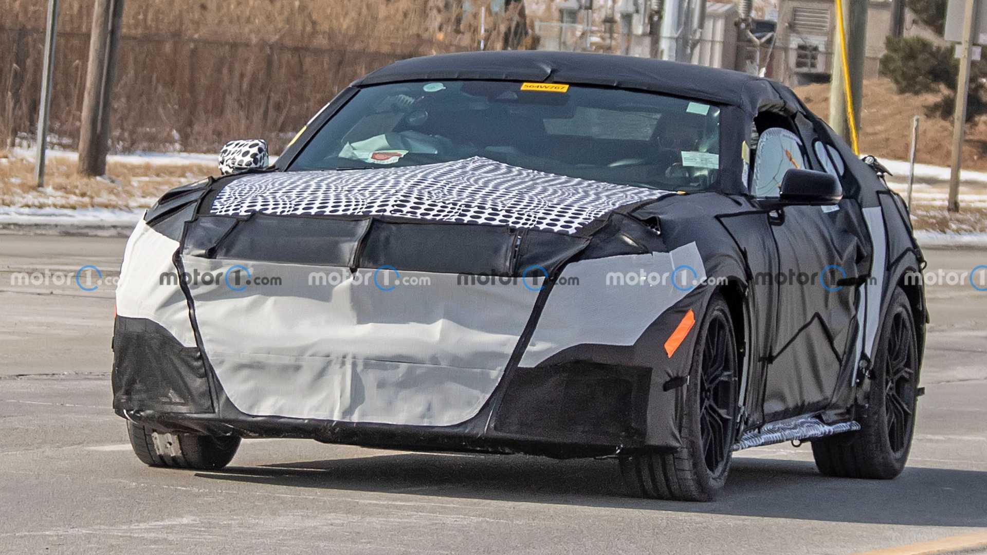 next gen ford mustang convertible spy shots front