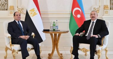 رئيس أذربيجان يستقبل الرئيس عبد الفتاح السيسي بالقصر الرئاسي