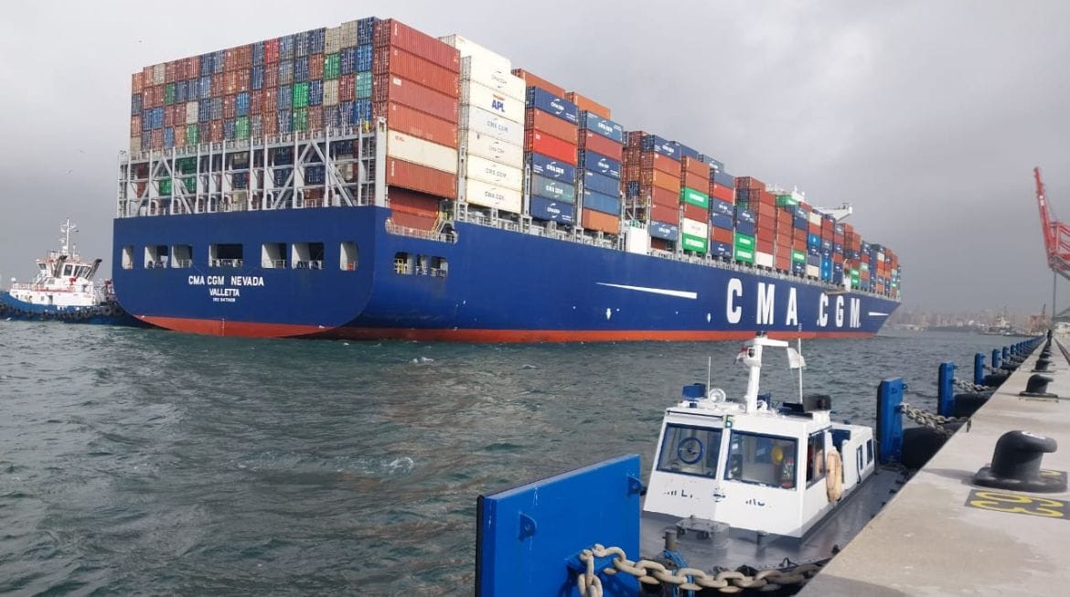 ميناء الإسكندرية تستقبل أكبر سفينة حاويات CMA CGM NEVADA